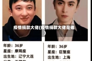 疫情捐款大佬(疫情捐款大佬是谁)
