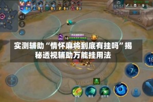 实测辅助“情怀麻将到底有挂吗”揭秘透视辅助万能挂用法