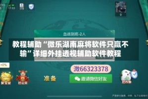 教程辅助“微乐湖南麻将软件只赢不输”详细外挂透视辅助软件教程