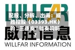 配股、分拆、出海：威胜控股（03393.HK）的“三重奏”能奏响吗？