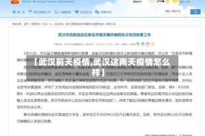 【武汉前天疫情,武汉这两天疫情怎么样】