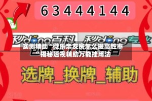 实测辅助“微乐亲友房怎么提高胜率”揭秘透视辅助万能挂用法
