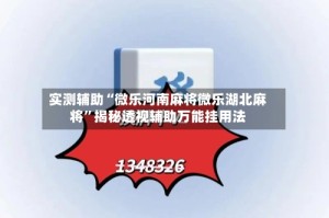 实测辅助“微乐河南麻将微乐湖北麻将”揭秘透视辅助万能挂用法