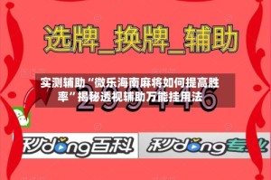 实测辅助“微乐海南麻将如何提高胜率”揭秘透视辅助万能挂用法