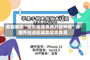 教程辅助“微乐福建麻将开挂神器”详细外挂透视辅助软件教程