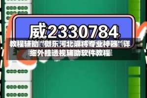 教程辅助“微乐河北麻将专业神器”详细外挂透视辅助软件教程