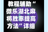 教程辅助“微乐湖北麻将胜率提高方法”详细外挂透视辅助软件教程