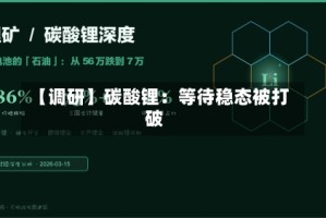 【调研】碳酸锂：等待稳态被打破