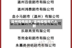 温州疫情损失/温州疫情死亡人数