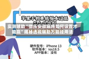 实测辅助“微乐安徽麻将如何设置才能赢”揭秘透视辅助万能挂用法