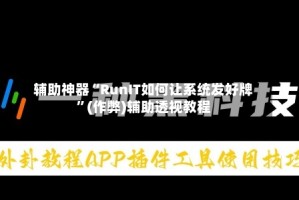 辅助神器“RunIT如何让系统发好牌”(作弊)辅助透视教程