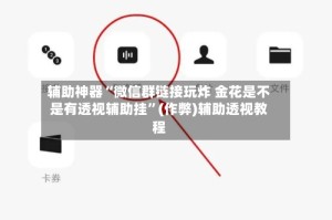 辅助神器“微信群链接玩炸 金花是不是有透视辅助挂”(作弊)辅助透视教程