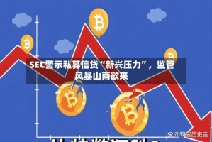 SEC警示私募信贷“新兴压力”，监管风暴山雨欲来