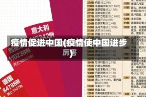 疫情促进中国(疫情使中国进步)