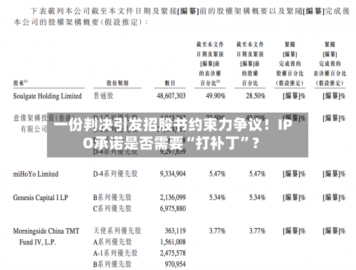 一份判决引发招股书约束力争议！IPO承诺是否需要“打补丁”？-第1张图片