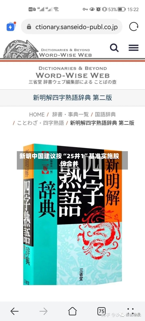 新明中国建议按“25并1”基准实施股份合并-第2张图片