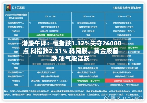 港股午评：恒指跌1.12%失守26000点 科指跌2.31% 科网股、黄金股普跌 油气股活跃-第1张图片
