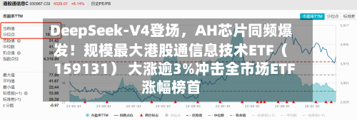 DeepSeek-V4登场，AH芯片同频爆发！规模最大港股通信息技术ETF（159131） 大涨逾3%冲击全市场ETF涨幅榜首-第2张图片