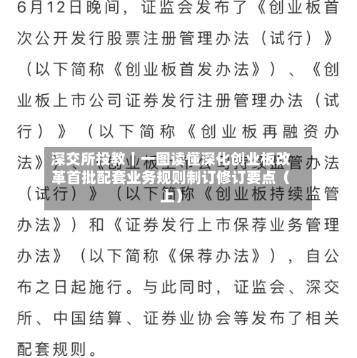 深交所投教丨一图读懂深化创业板改革首批配套业务规则制订修订要点（上）-第1张图片