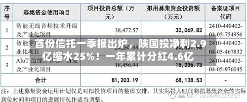 首份信托一季报出炉，陕国投净利2.9亿缩水25%！一年累计分红4.6亿-第1张图片