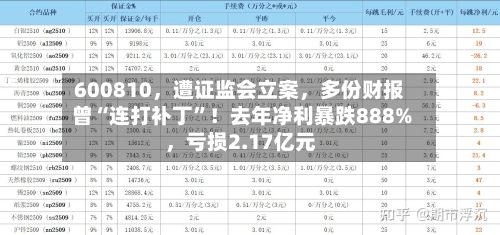 600810，遭证监会立案，多份财报曾“连打补丁”！去年净利暴跌888%	，亏损2.17亿元-第3张图片