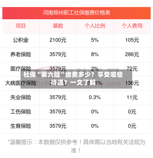 社保“第六险	”缴费多少？享受哪些待遇？一文了解-第2张图片