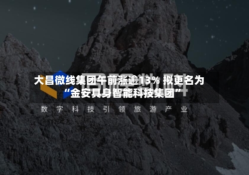 大昌微线集团午前涨逾13% 拟更名为“金安具身智能科技集团”-第1张图片