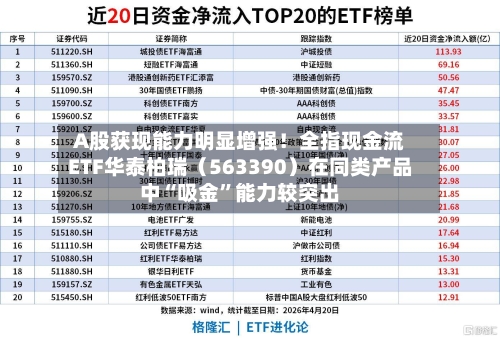 A股获现能力明显增强！全指现金流ETF华泰柏瑞（563390）在同类产品中“吸金	”能力较突出-第3张图片