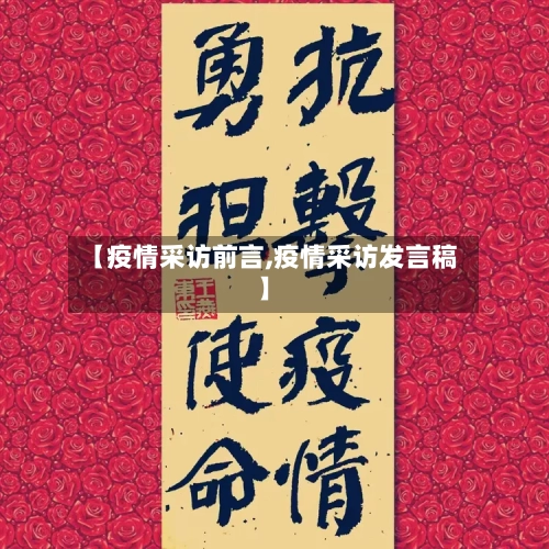 【疫情采访前言,疫情采访发言稿】-第1张图片