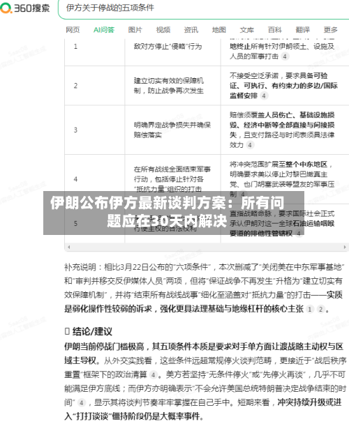 伊朗公布伊方最新谈判方案：所有问题应在30天内解决-第1张图片