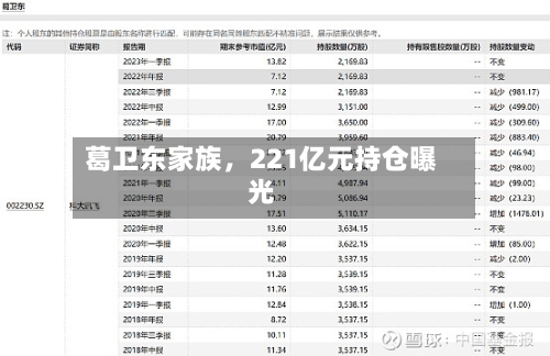 葛卫东家族，221亿元持仓曝光-第1张图片