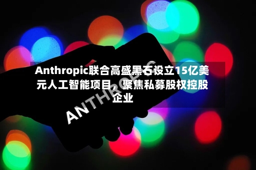 Anthropic联合高盛黑石设立15亿美元人工智能项目，聚焦私募股权控股企业-第1张图片