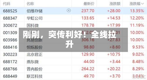 刚刚，突传利好！全线拉升-第1张图片