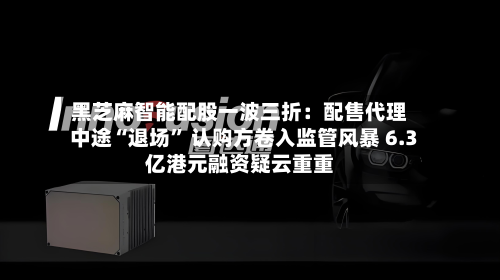 黑芝麻智能配股一波三折：配售代理中途“退场” 认购方卷入监管风暴 6.3亿港元融资疑云重重-第2张图片