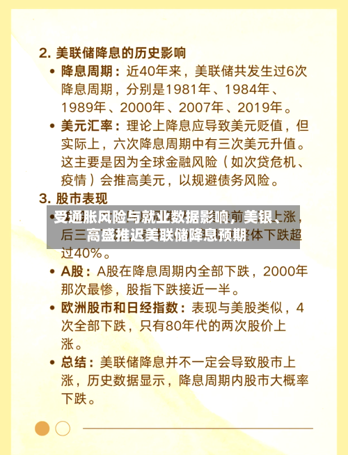 受通胀风险与就业数据影响	，美银、高盛推迟美联储降息预期-第1张图片