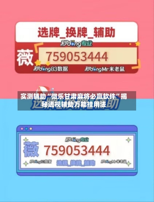 实测辅助“微乐甘肃麻将必赢软件	”揭秘透视辅助万能挂用法-第2张图片