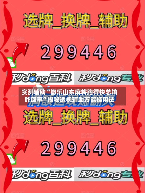 实测辅助“微乐山东麻将跑得快总输咋回事”揭秘透视辅助万能挂用法-第2张图片