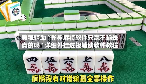 教程辅助“雀神麻将软件只赢不输是真的吗”详细外挂透视辅助软件教程-第3张图片