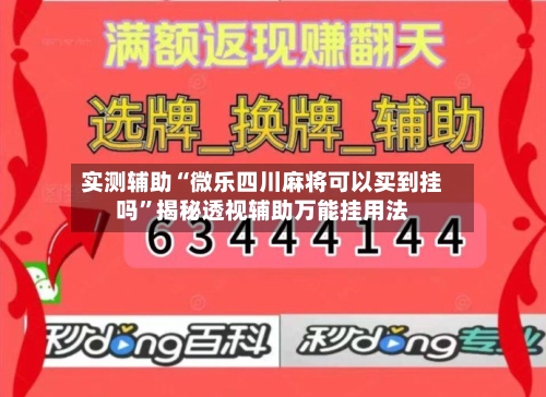 实测辅助“微乐四川麻将可以买到挂吗	”揭秘透视辅助万能挂用法-第1张图片