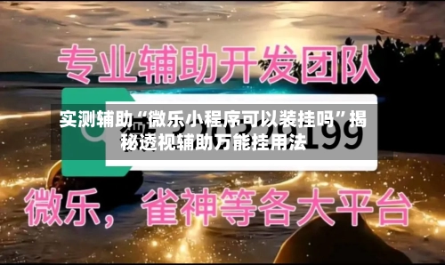 实测辅助“微乐小程序可以装挂吗	”揭秘透视辅助万能挂用法-第2张图片