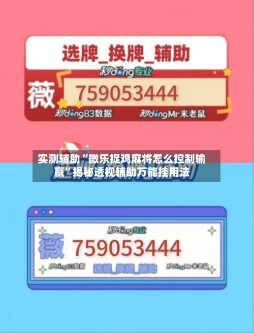 实测辅助“微乐捉鸡麻将怎么控制输赢	”揭秘透视辅助万能挂用法-第2张图片