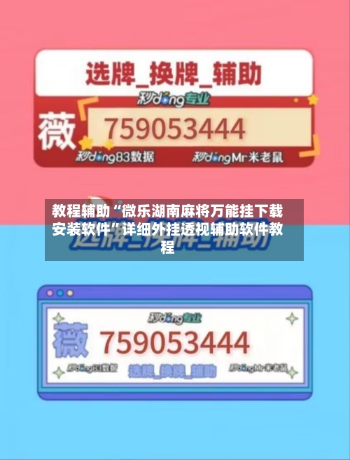教程辅助“微乐湖南麻将万能挂下载安装软件”详细外挂透视辅助软件教程-第1张图片
