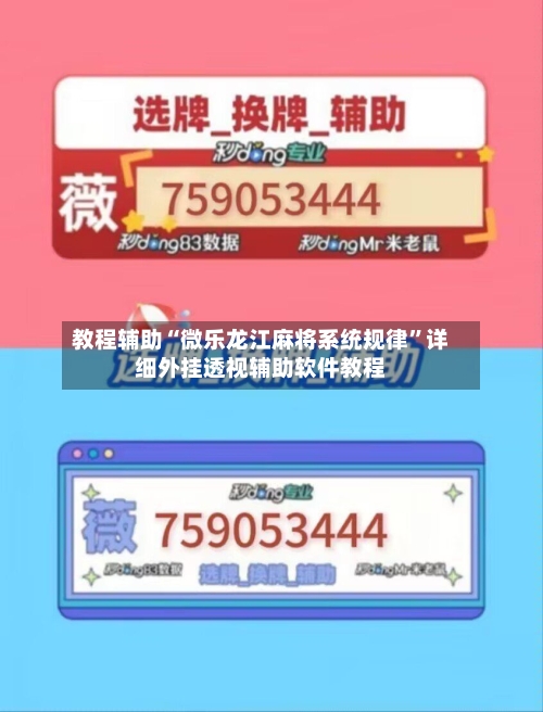 教程辅助“微乐龙江麻将系统规律”详细外挂透视辅助软件教程-第1张图片