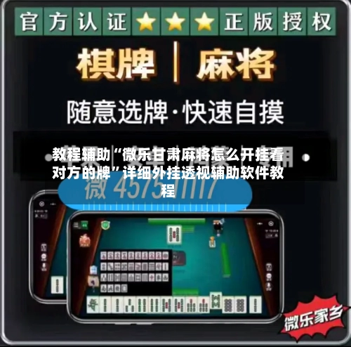 教程辅助“微乐甘肃麻将怎么开挂看对方的牌”详细外挂透视辅助软件教程-第3张图片