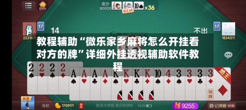 教程辅助“微乐家乡麻将怎么开挂看对方的牌	”详细外挂透视辅助软件教程-第1张图片
