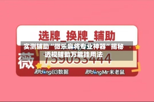 实测辅助“微乐麻将专业神器”揭秘透视辅助万能挂用法-第2张图片