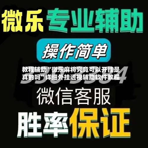 教程辅助“微乐麻将究竟可以开挂是真的吗	”详细外挂透视辅助软件教程-第2张图片