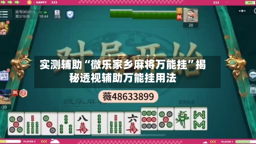 实测辅助“微乐家乡麻将万能挂”揭秘透视辅助万能挂用法-第1张图片