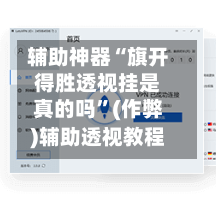 辅助神器“旗开得胜透视挂是真的吗”(作弊)辅助透视教程-第3张图片