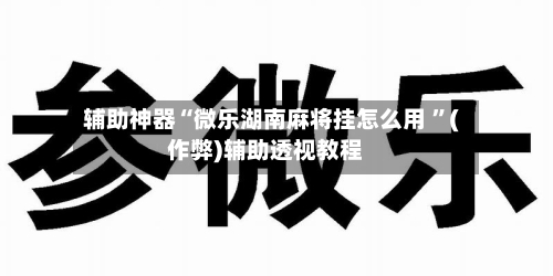 辅助神器“微乐湖南麻将挂怎么用 ”(作弊)辅助透视教程-第3张图片